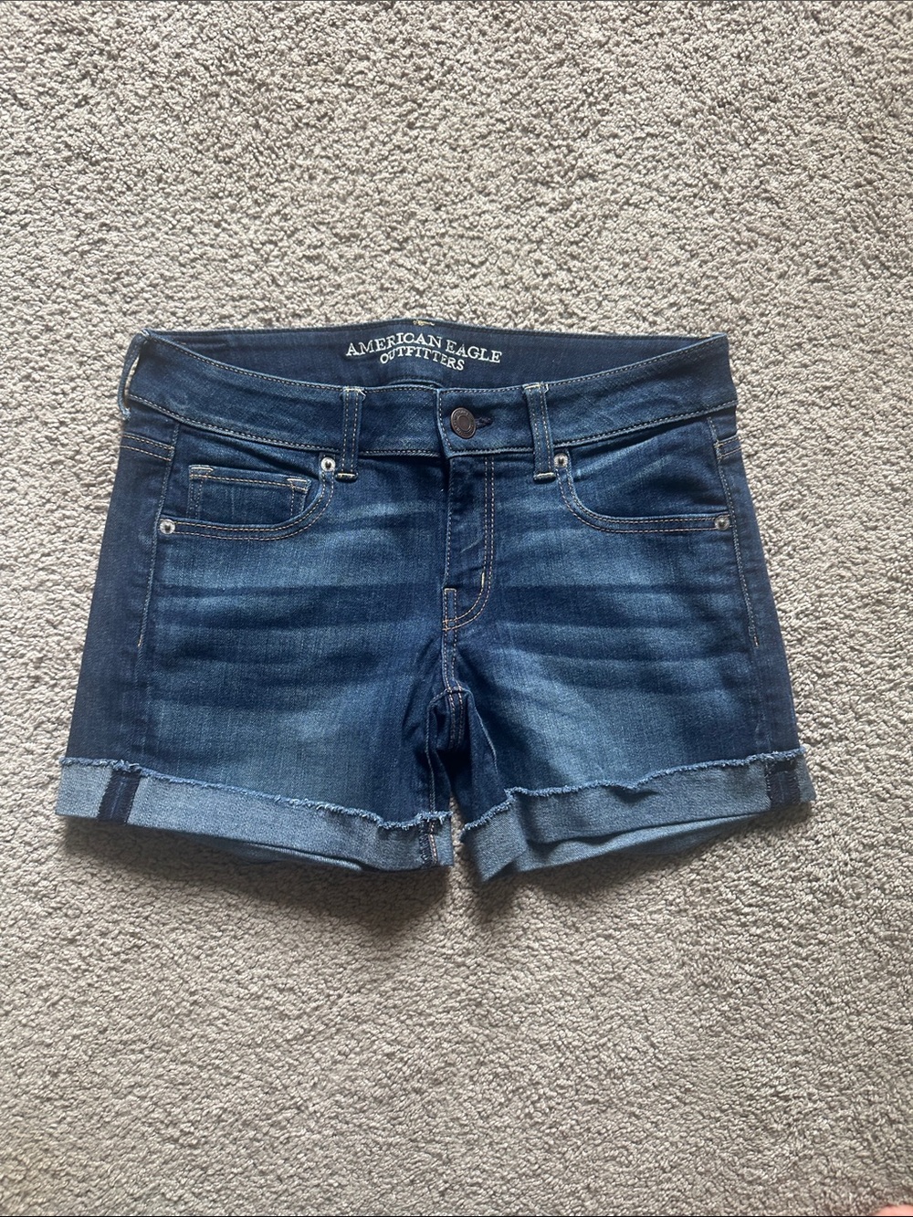 American Eagle Outfitters Indigo Rolled Hem Denim Shorts